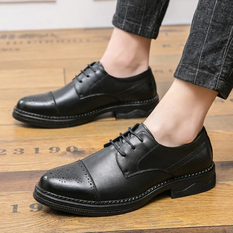 Xituodai  Spring Autumn Man Leather Loafers Best Fashion Wedding Shoes Men Retro Business Dress Oxford Comfortable British Style Shoes