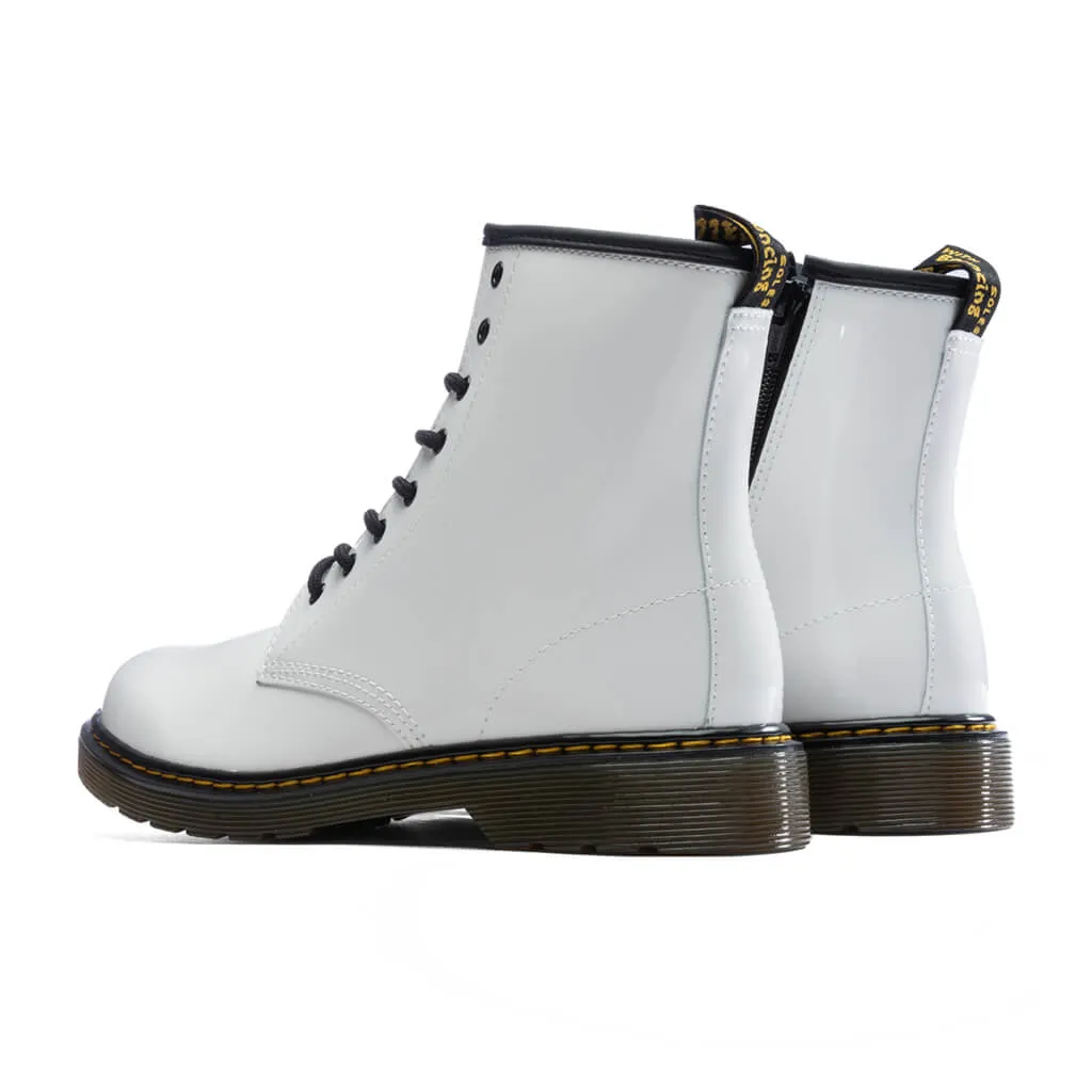 Youth 1460 Patent Leather Boots - White Patent Lamper