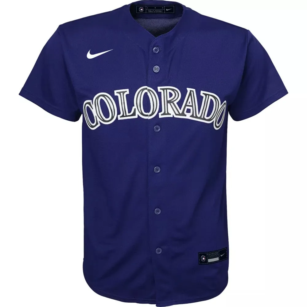 Youth Colorado Rockies Kris Bryant Cool Base Replica Alternate Jersey - Blue