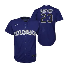 Youth Colorado Rockies Kris Bryant Cool Base Replica Alternate Jersey - Blue