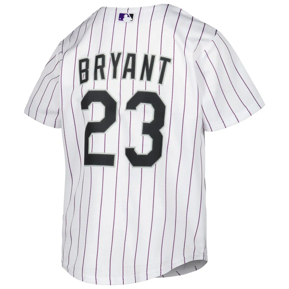 Youth Colorado Rockies Kris Bryant Home Player Jersey - White