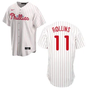 Youth Philadelphia Phillies Jimmy Rollins Replica Home Jersey - White