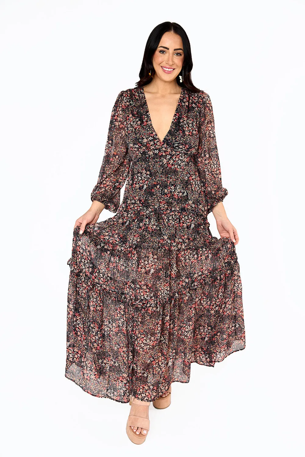 Zodiak Long Sleeve Maxi Dress - Siren