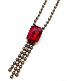 【ドイツ買付】ヴィンテージ SEIBOTH ガーネットレッド ビジュー ネックレス/Vintage SEIBOTH Garnet Bijou Necklace