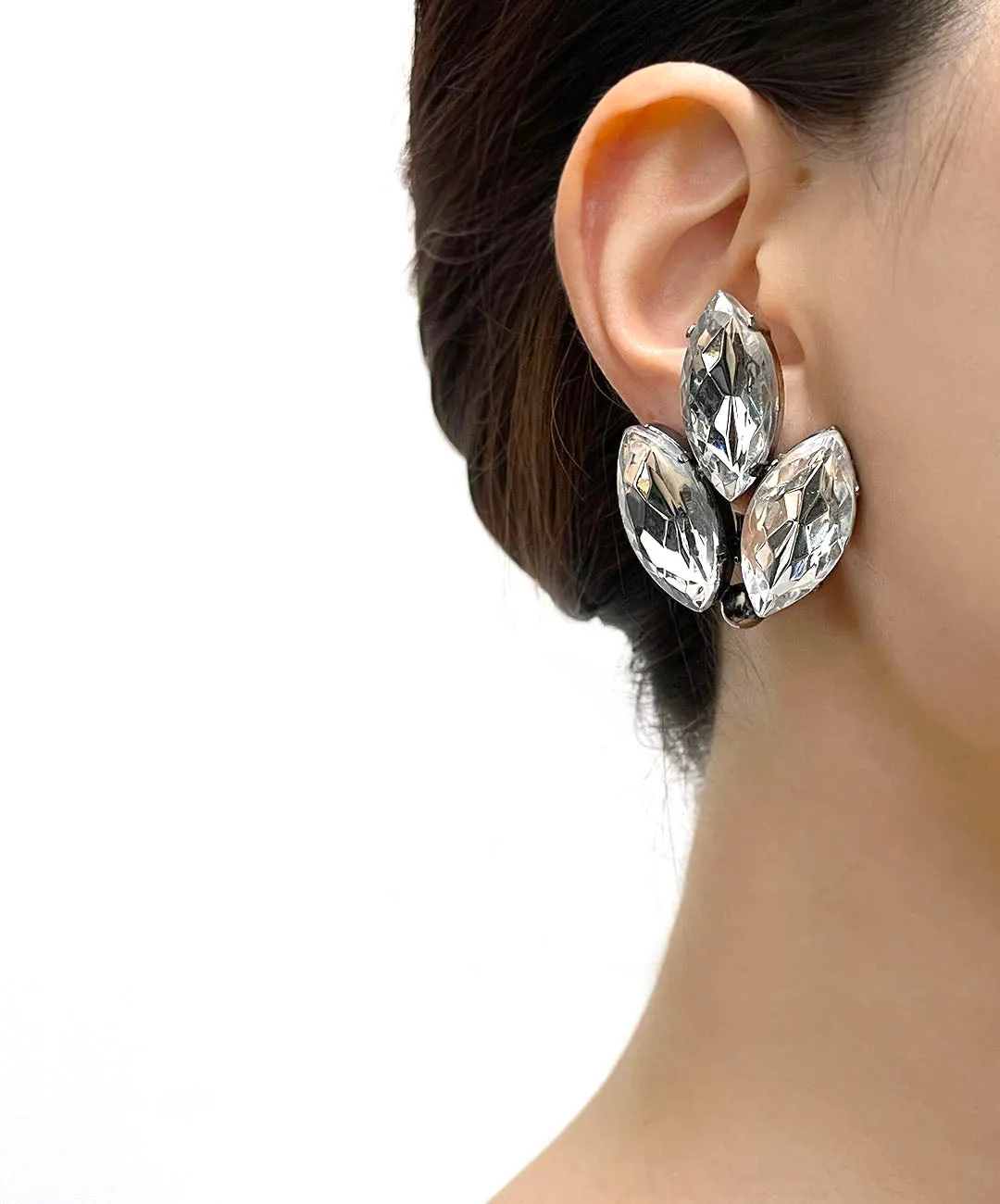 【ドイツ買付】ヴィンテージ SEIBOTH クリア ビジュー イヤリング/Vintage SEIBOTH Clear Bijou Clip On Earrings