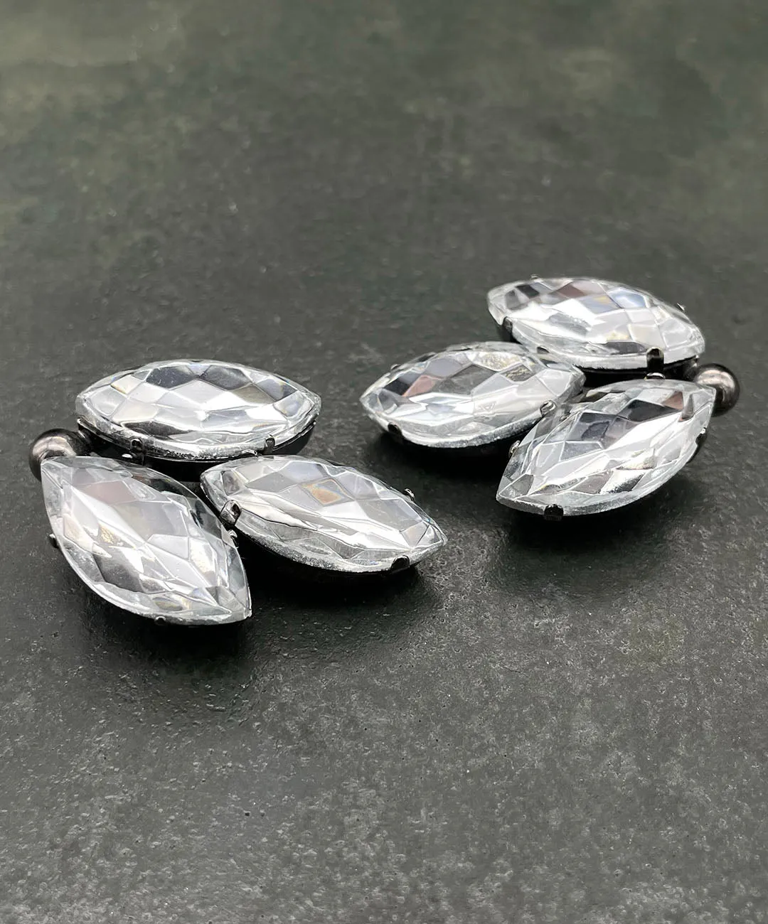 【ドイツ買付】ヴィンテージ SEIBOTH クリア ビジュー イヤリング/Vintage SEIBOTH Clear Bijou Clip On Earrings