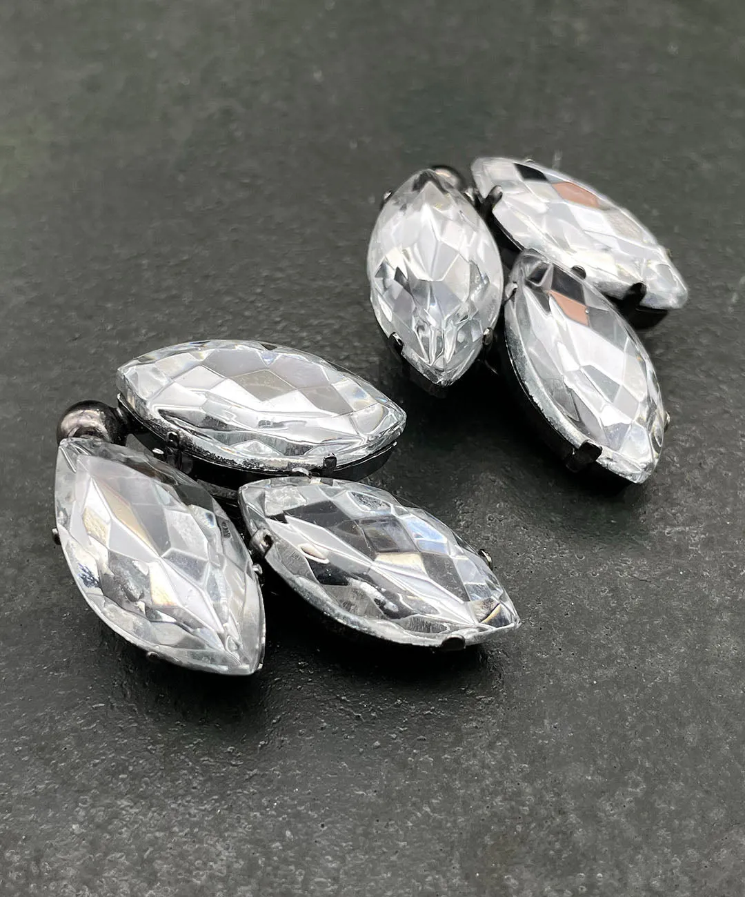 【ドイツ買付】ヴィンテージ SEIBOTH クリア ビジュー イヤリング/Vintage SEIBOTH Clear Bijou Clip On Earrings