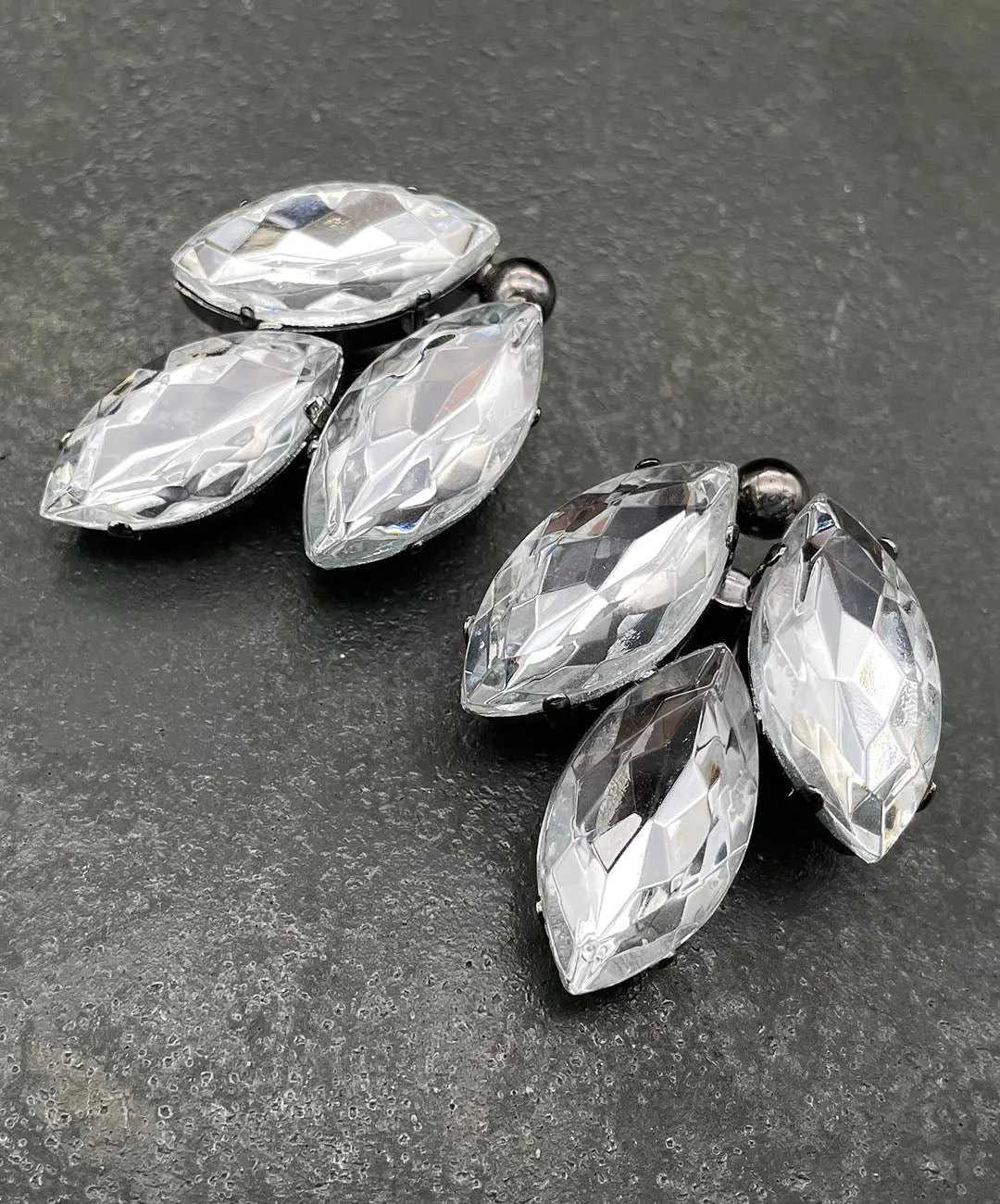 【ドイツ買付】ヴィンテージ SEIBOTH クリア ビジュー イヤリング/Vintage SEIBOTH Clear Bijou Clip On Earrings