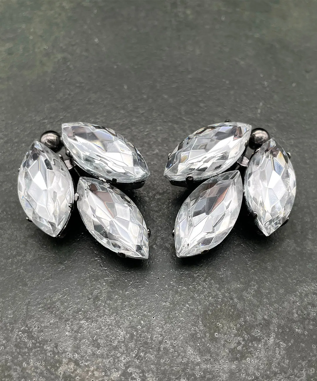 【ドイツ買付】ヴィンテージ SEIBOTH クリア ビジュー イヤリング/Vintage SEIBOTH Clear Bijou Clip On Earrings