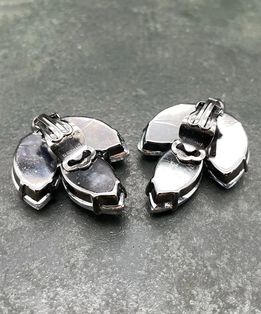 【ドイツ買付】ヴィンテージ SEIBOTH クリア ビジュー イヤリング/Vintage SEIBOTH Clear Bijou Clip On Earrings