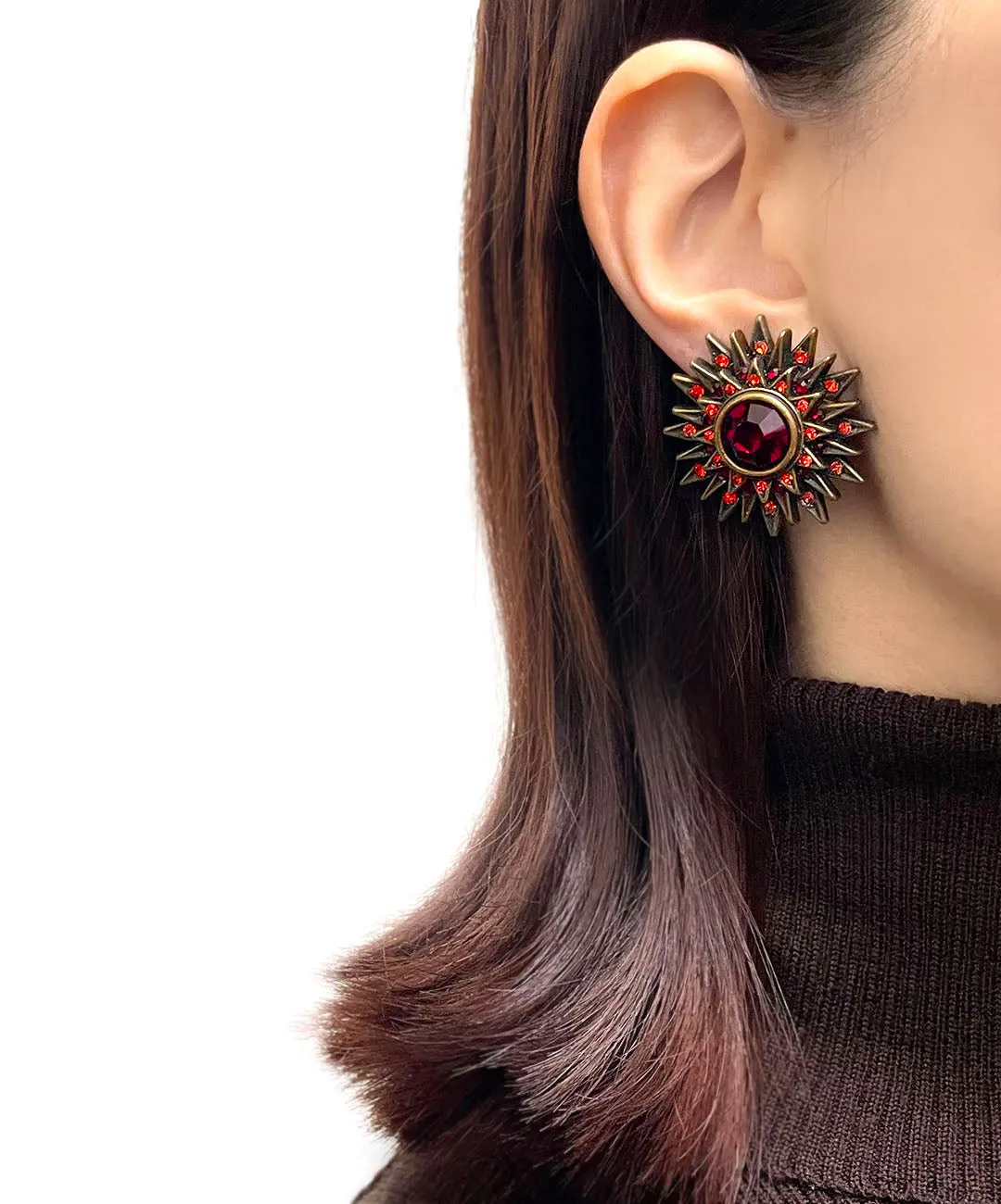 【ドイツ買付】ヴィンテージ SEIBOTH サンレイ ビジュー イヤリング/Vintage SEIBOTH Sunray Bijou Clip On Earrings