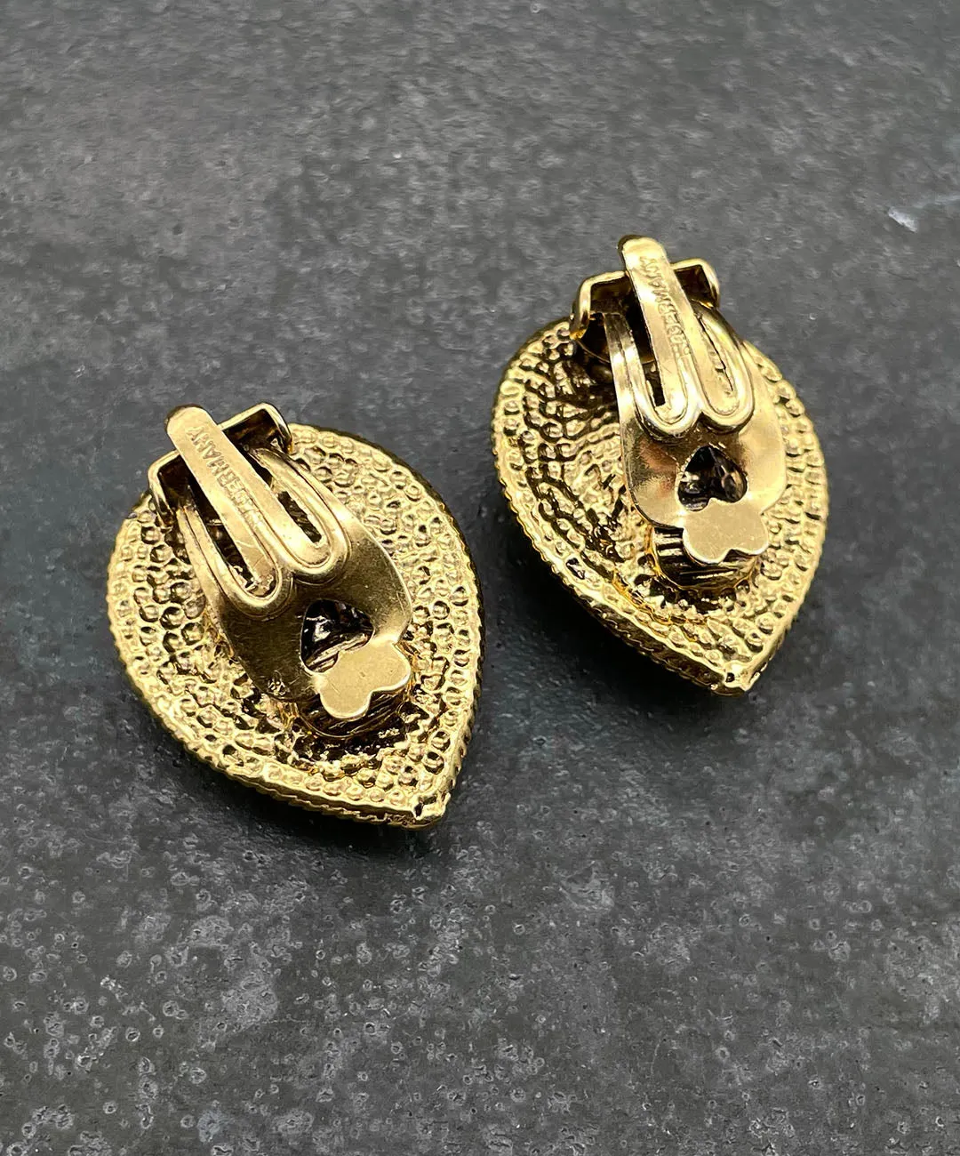 【ドイツ買付】ヴィンテージ SEIBOTH フォイルガラス イヤリング/Vintage SEIBOTH Foil Glass Clip On Earrings