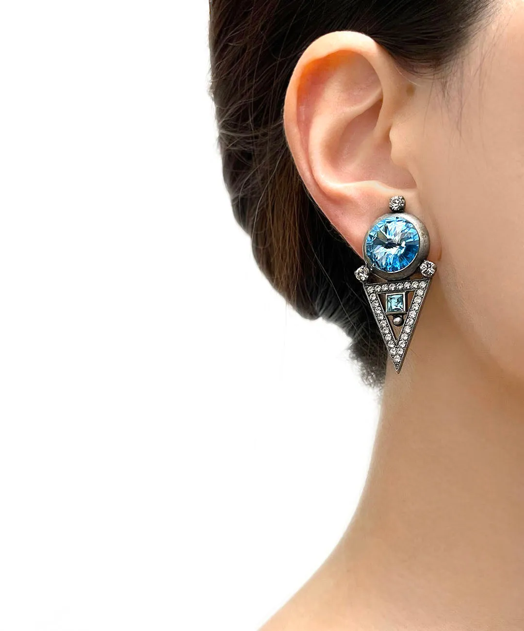 【ドイツ買付】ヴィンテージ SEIBOTH ブルー ビジュー イヤリング/Vintage SEIBOTH Blue Bijou Clip On Earrings