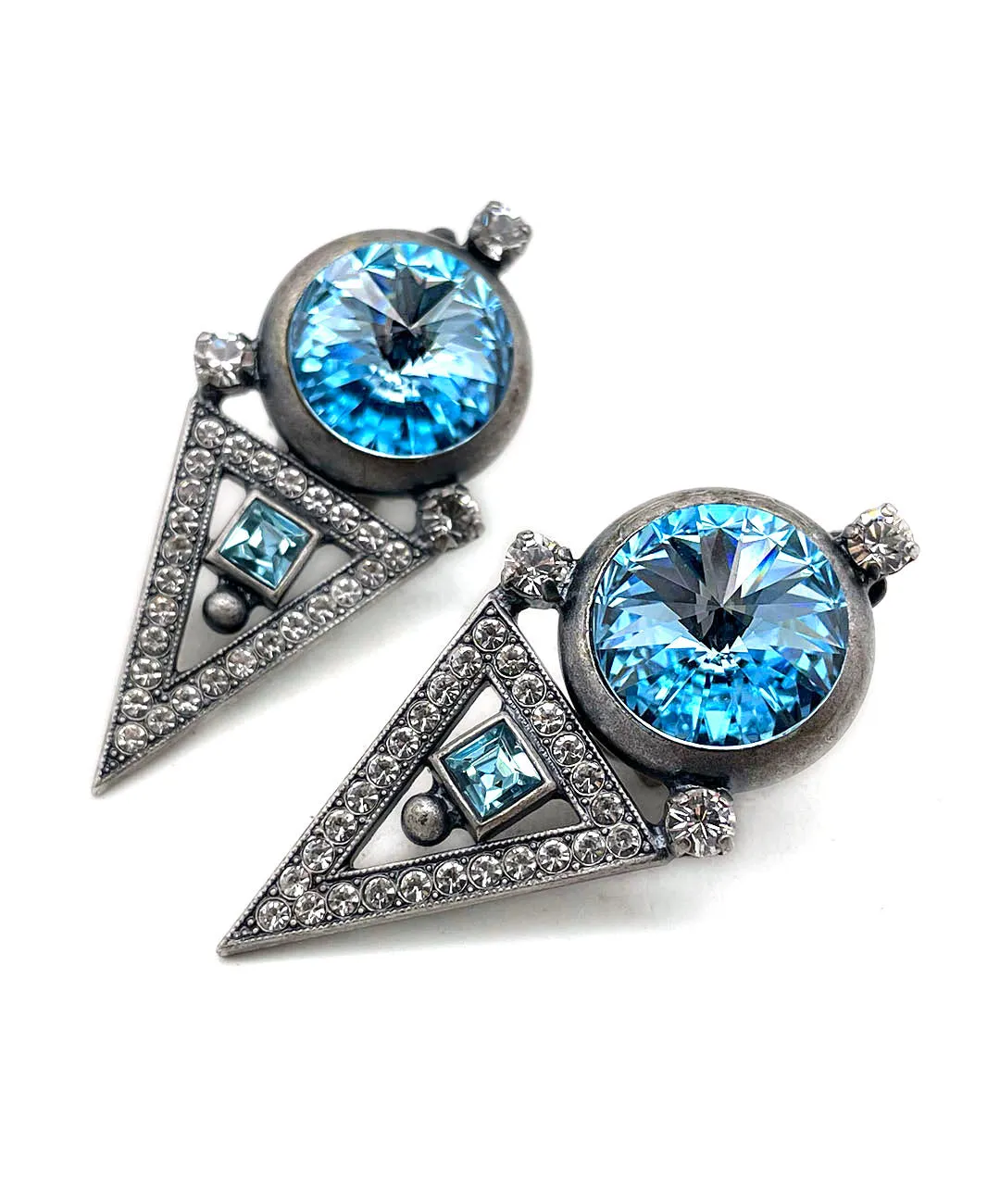 【ドイツ買付】ヴィンテージ SEIBOTH ブルー ビジュー イヤリング/Vintage SEIBOTH Blue Bijou Clip On Earrings