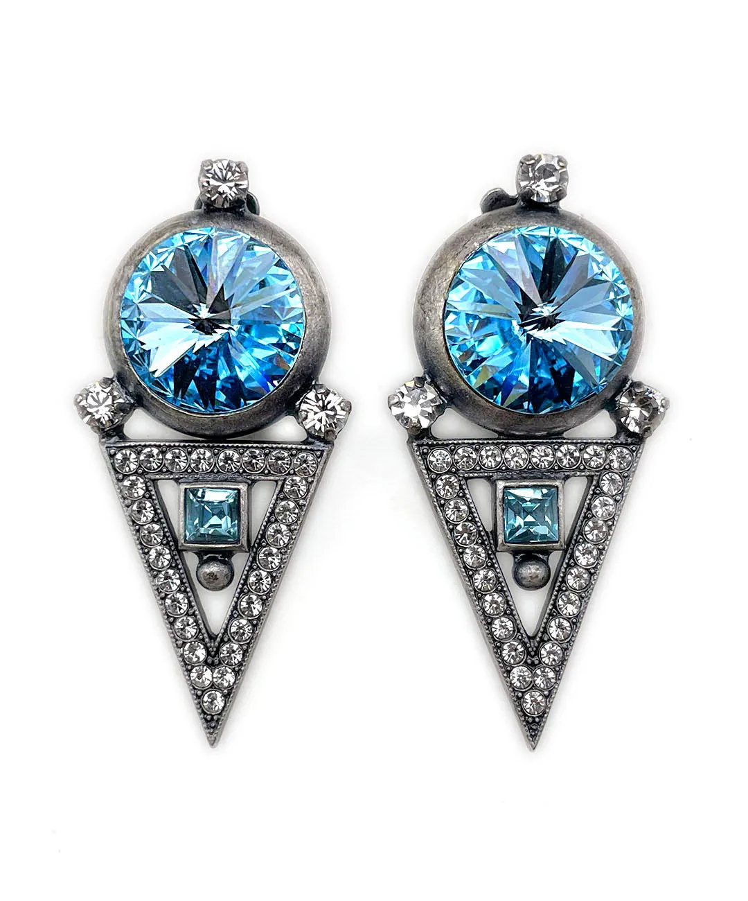 【ドイツ買付】ヴィンテージ SEIBOTH ブルー ビジュー イヤリング/Vintage SEIBOTH Blue Bijou Clip On Earrings