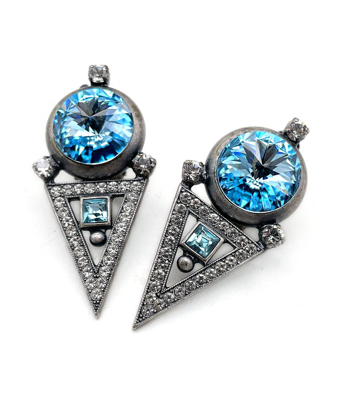 【ドイツ買付】ヴィンテージ SEIBOTH ブルー ビジュー イヤリング/Vintage SEIBOTH Blue Bijou Clip On Earrings