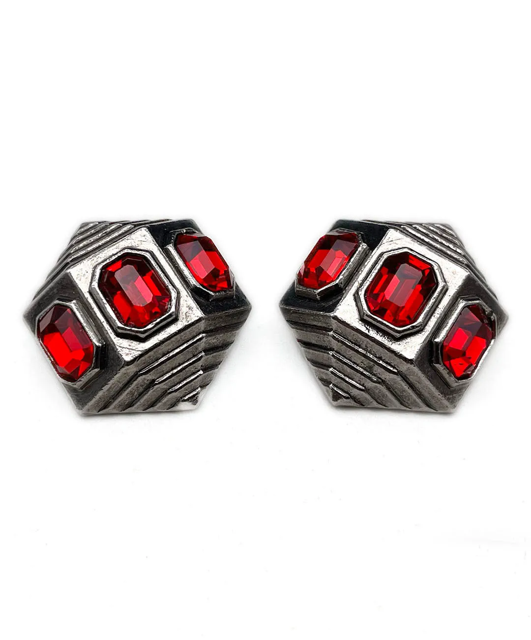 【ドイツ買付】ヴィンテージ SEIBOTH レッド ビジュー イヤリング/Vintage SEIBOTH Red Bijou Clip On Earrings