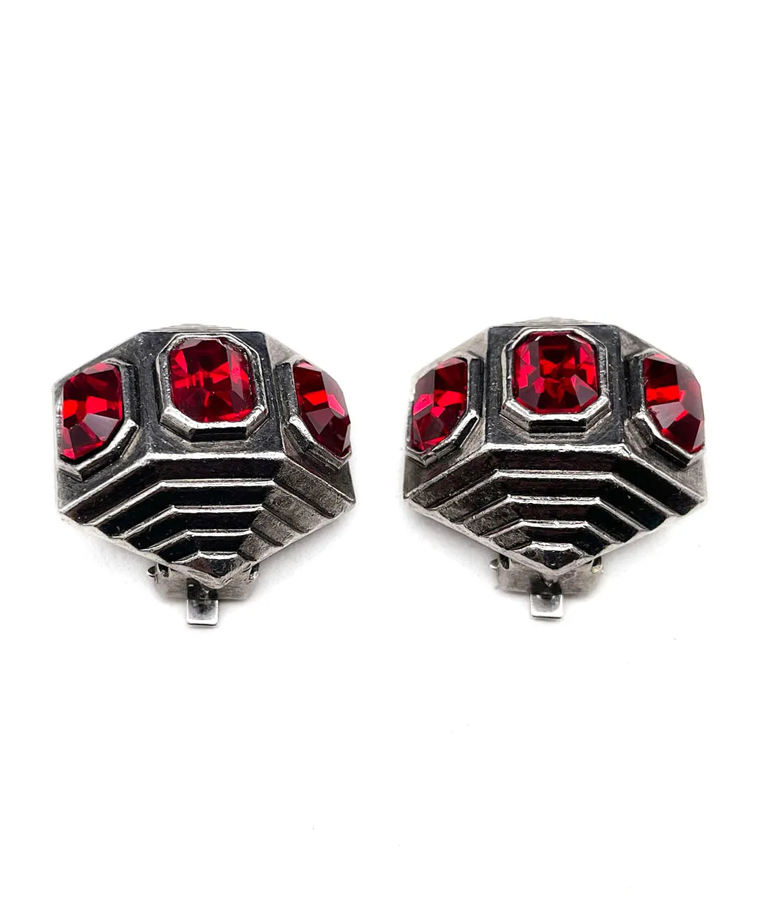 【ドイツ買付】ヴィンテージ SEIBOTH レッド ビジュー イヤリング/Vintage SEIBOTH Red Bijou Clip On Earrings