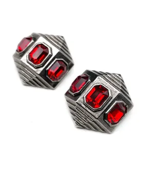 【ドイツ買付】ヴィンテージ SEIBOTH レッド ビジュー イヤリング/Vintage SEIBOTH Red Bijou Clip On Earrings