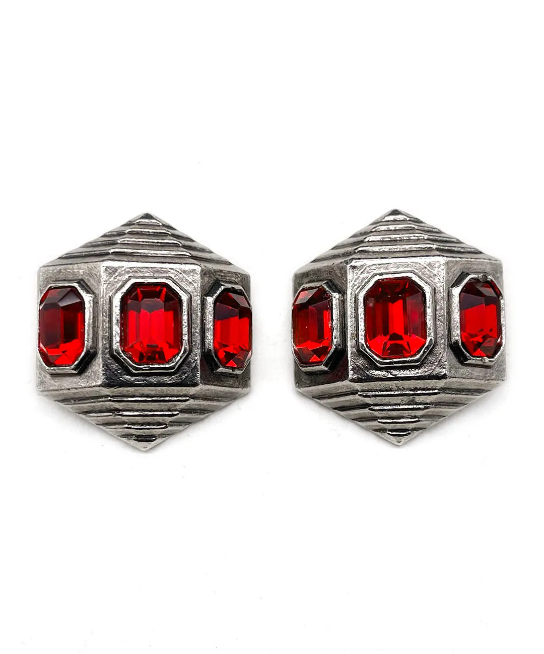 【ドイツ買付】ヴィンテージ SEIBOTH レッド ビジュー イヤリング/Vintage SEIBOTH Red Bijou Clip On Earrings