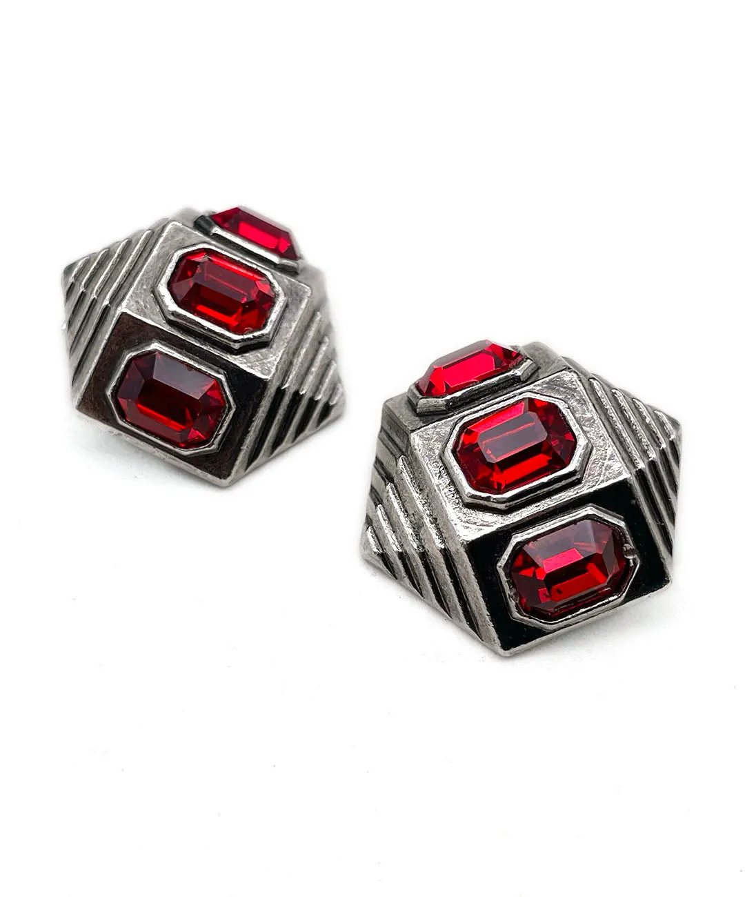 【ドイツ買付】ヴィンテージ SEIBOTH レッド ビジュー イヤリング/Vintage SEIBOTH Red Bijou Clip On Earrings