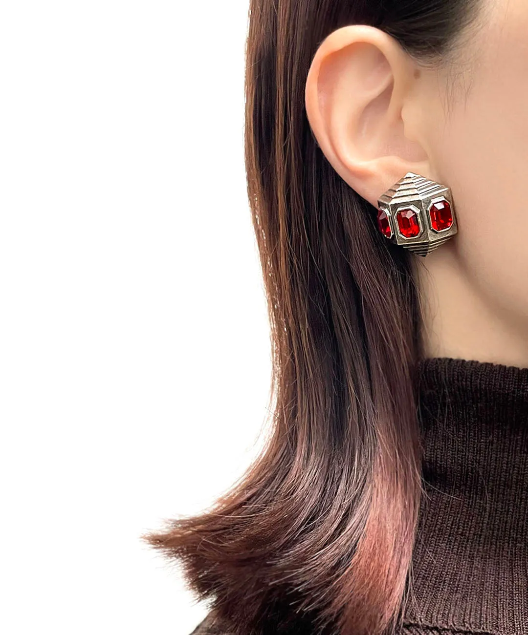 【ドイツ買付】ヴィンテージ SEIBOTH レッド ビジュー イヤリング/Vintage SEIBOTH Red Bijou Clip On Earrings