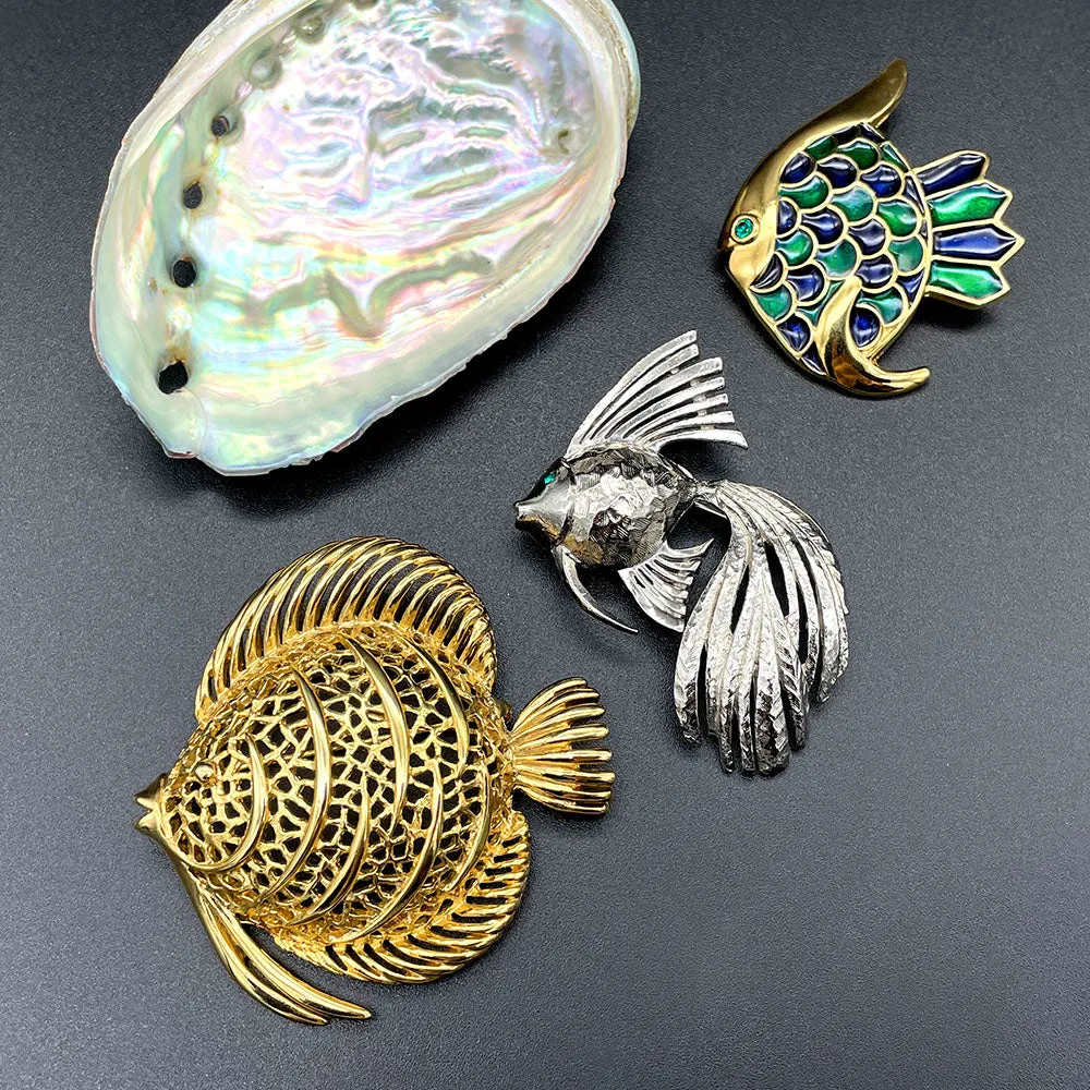 【フランス輸入】 ヴィンテージ SPHINX エナメル フィッシュ ブローチ/Vintage SPHINX Enamel Fish Brooch