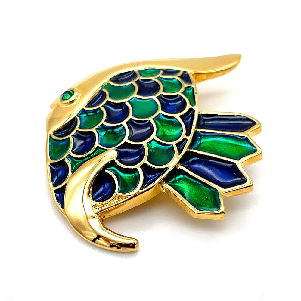 【フランス輸入】 ヴィンテージ SPHINX エナメル フィッシュ ブローチ/Vintage SPHINX Enamel Fish Brooch