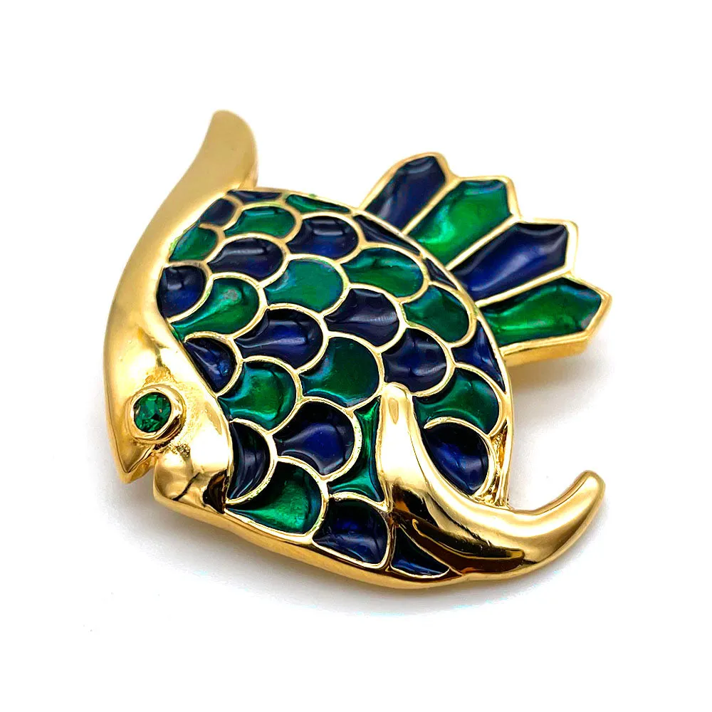 【フランス輸入】 ヴィンテージ SPHINX エナメル フィッシュ ブローチ/Vintage SPHINX Enamel Fish Brooch