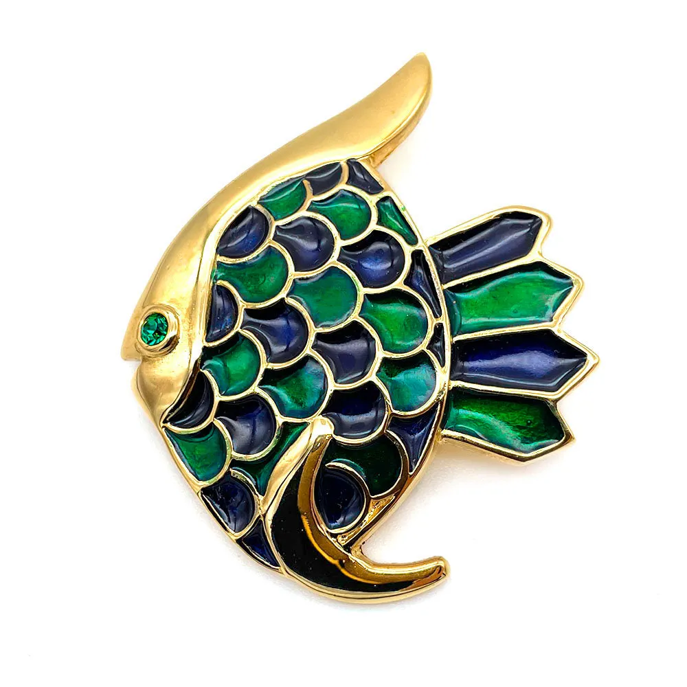 【フランス輸入】 ヴィンテージ SPHINX エナメル フィッシュ ブローチ/Vintage SPHINX Enamel Fish Brooch