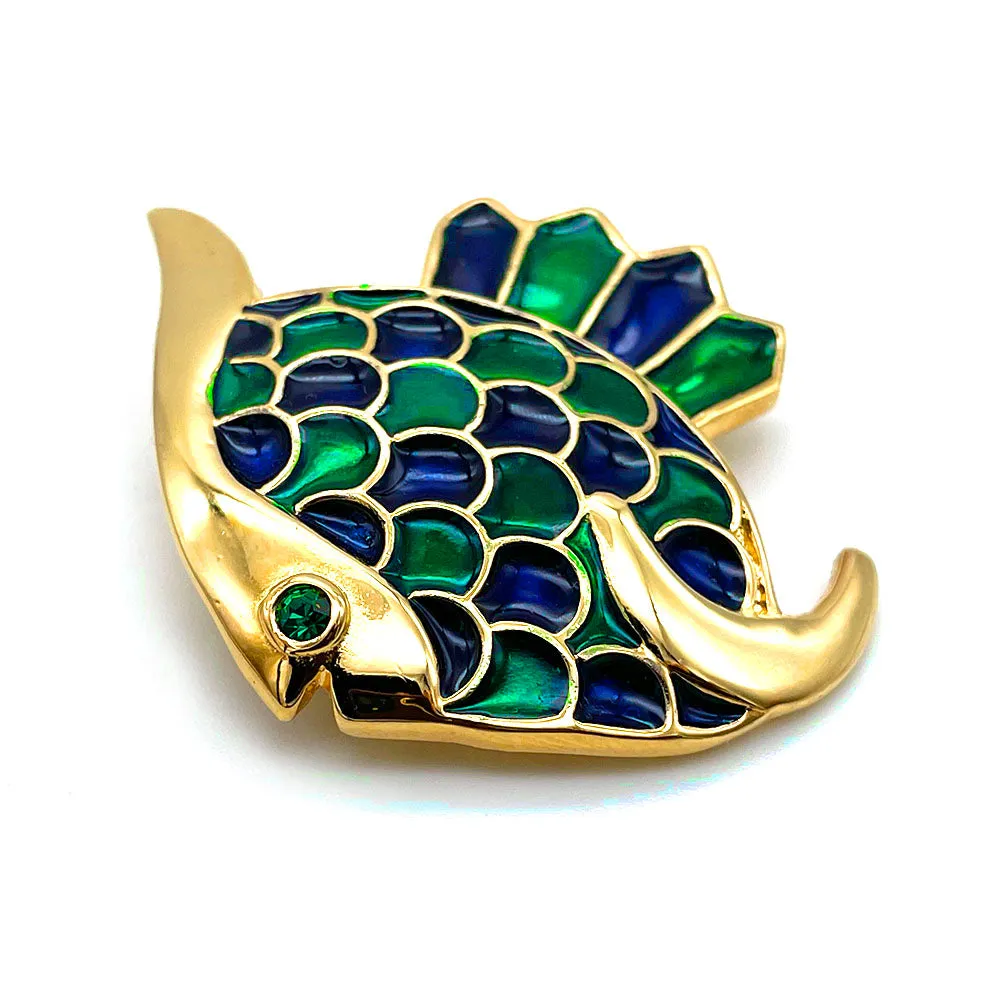 【フランス輸入】 ヴィンテージ SPHINX エナメル フィッシュ ブローチ/Vintage SPHINX Enamel Fish Brooch