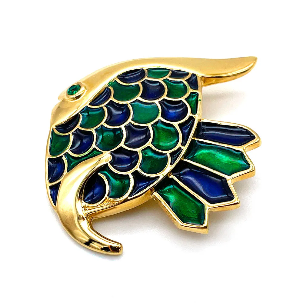 【フランス輸入】 ヴィンテージ SPHINX エナメル フィッシュ ブローチ/Vintage SPHINX Enamel Fish Brooch