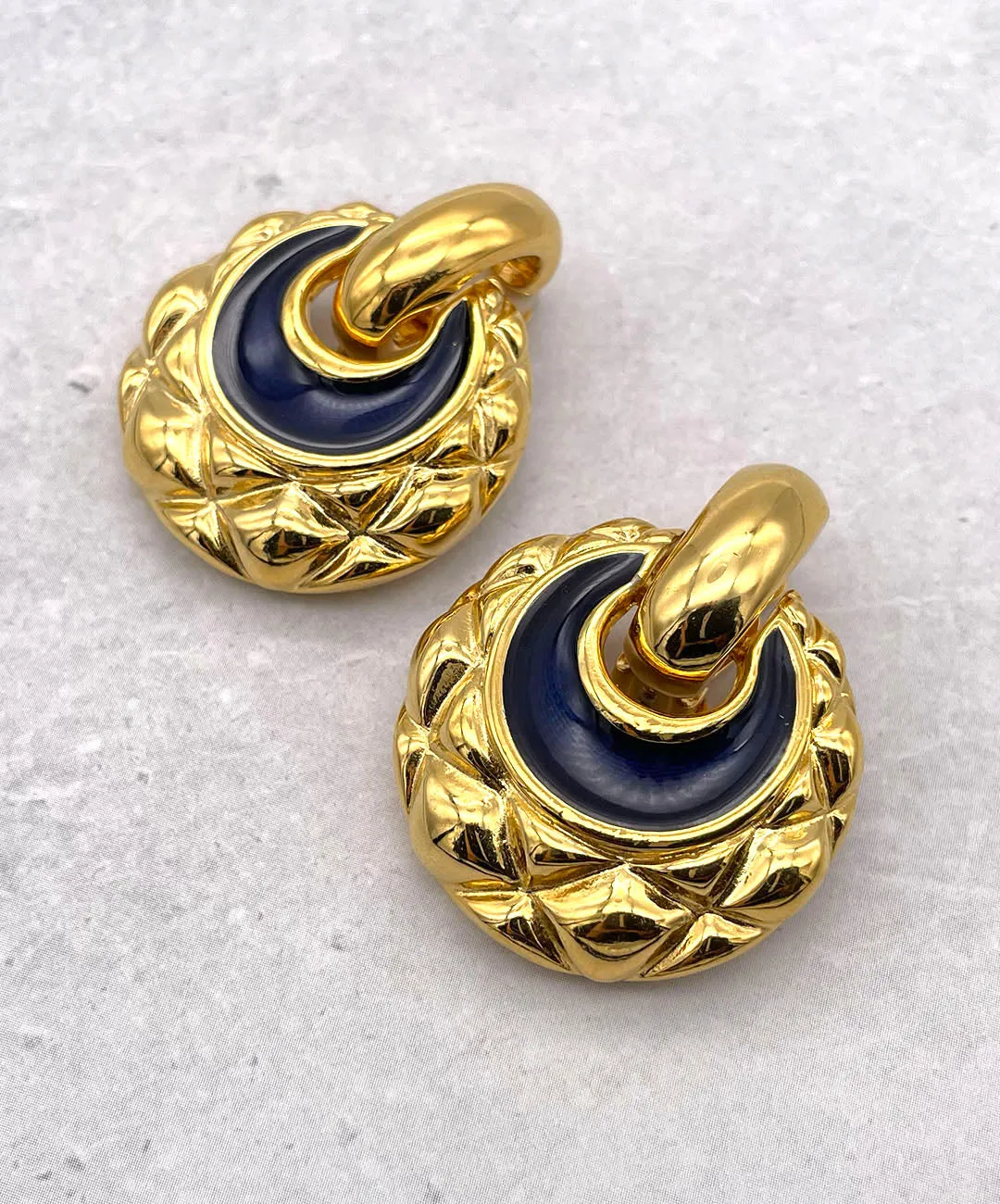 【フランス輸入】ヴィンテージ SPHINX for CAURA エナメル イヤリング/Vintage SPHINX for CAURA Enamel Clip On Earrings