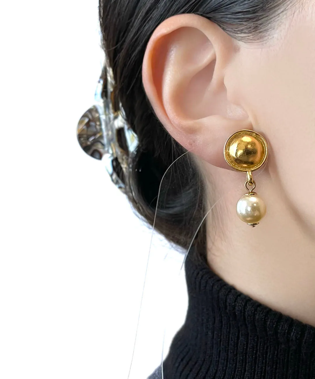 【フランス輸入】ヴィンテージ SPHINX for CAURA パール ピアス/Vintage SPHINX for CAURA Pearl Post Earrings