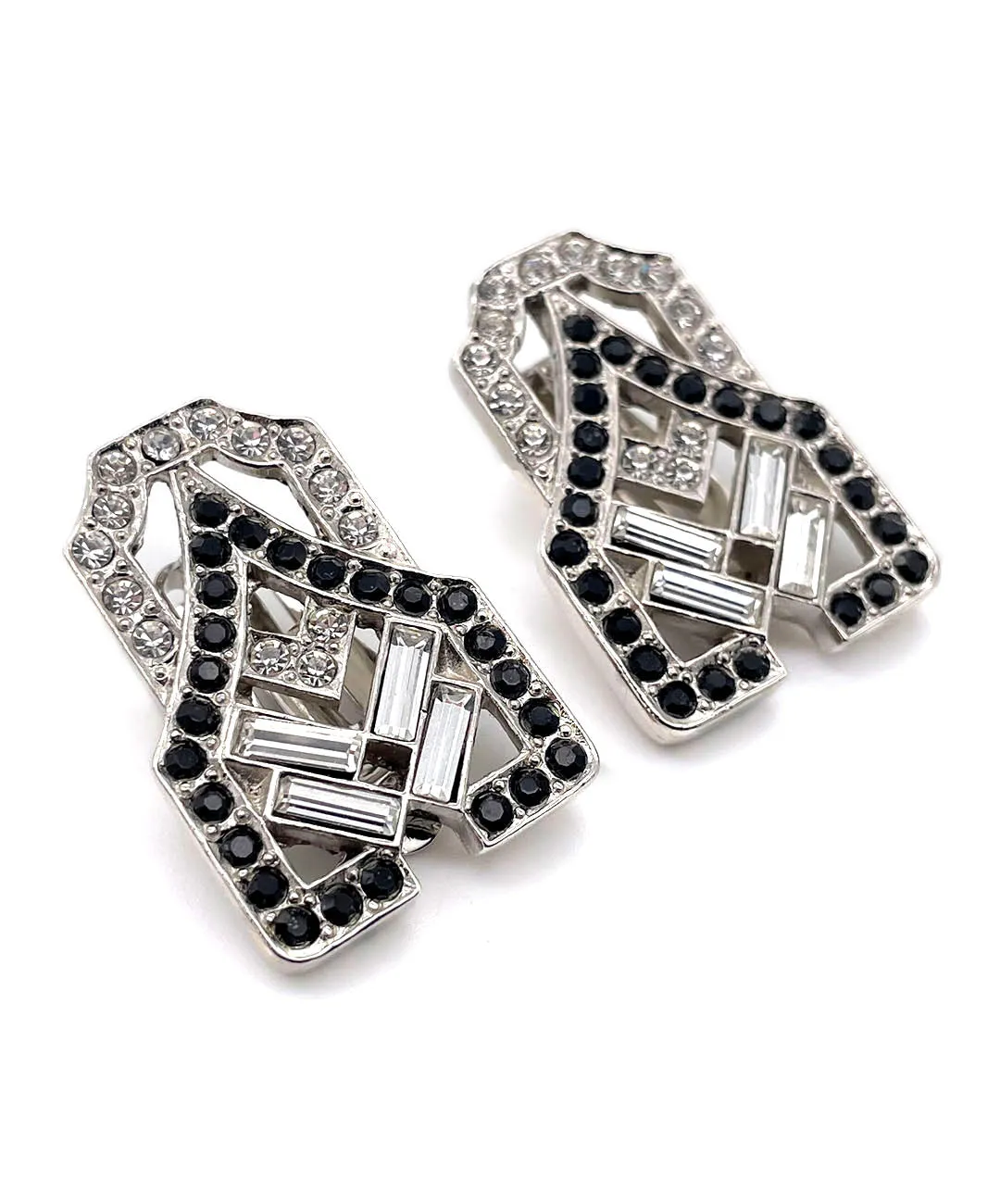 【フランス輸入】ヴィンテージ SPHINX アールデコ ビジュー イヤリング/Vintage SPHINX Art Deco Bijou Clip On Earrings