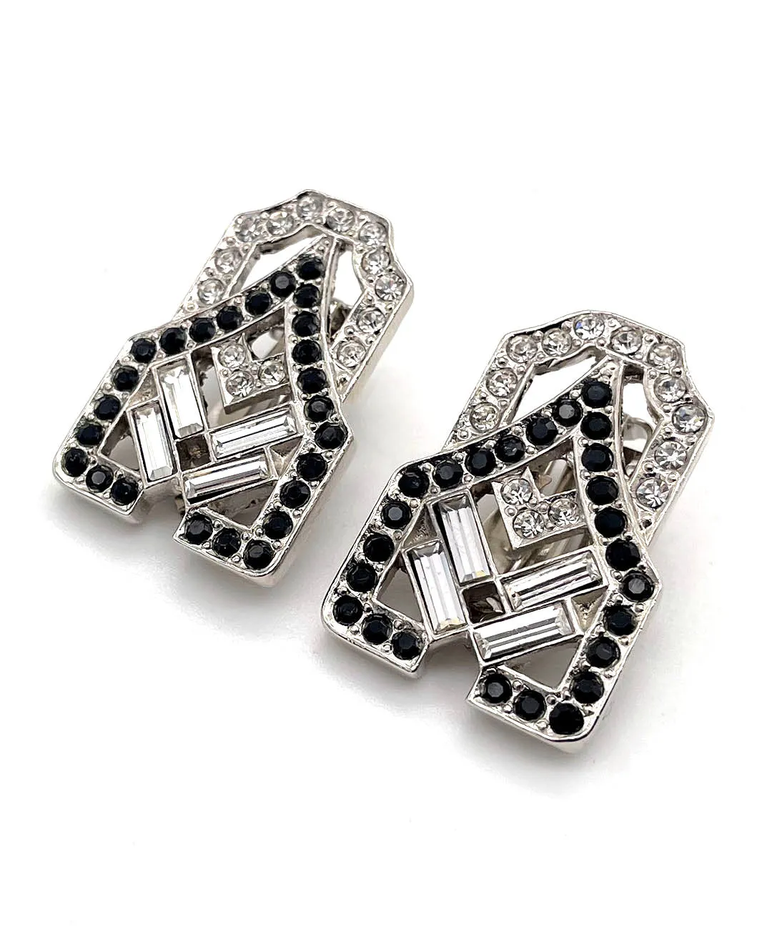 【フランス輸入】ヴィンテージ SPHINX アールデコ ビジュー イヤリング/Vintage SPHINX Art Deco Bijou Clip On Earrings