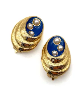 【フランス輸入】ヴィンテージ SPHINX シェル パール イヤリング/Vintage SPHINX Shell Pearl Clip On Earrings