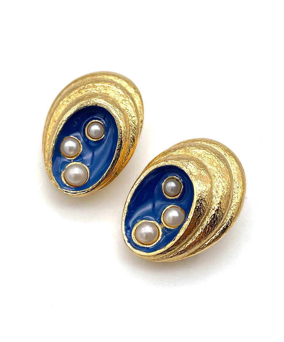 【フランス輸入】ヴィンテージ SPHINX シェル パール イヤリング/Vintage SPHINX Shell Pearl Clip On Earrings