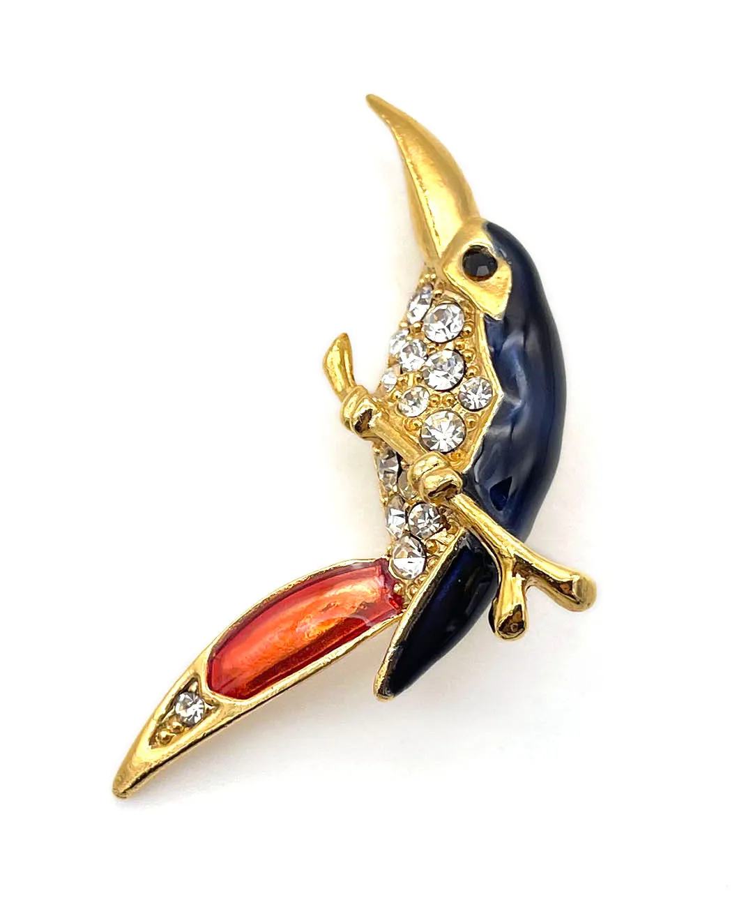 【フランス輸入】ヴィンテージ SPHINX バード エナメル ビジュー ブローチ/Vintage SPHINX Bird Enamel Bijou Brooch